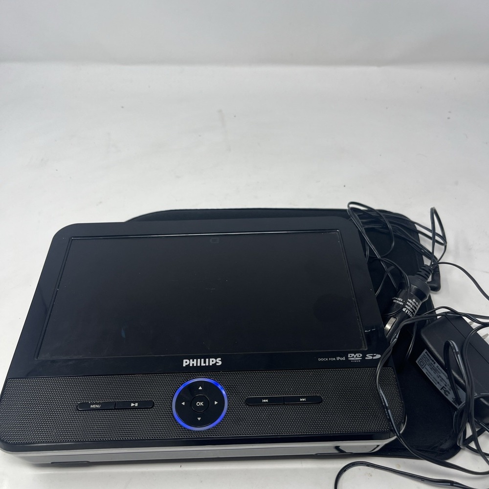 PHILIPS DCP951/37 9" PORTABLE DVD PLAYER iPod Dock Tested